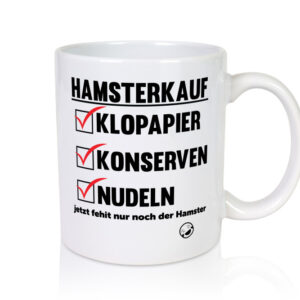 Hamsterkauf | Weihnachten | Shopping - Tasse Weiss - Kaffeetasse / Geschenk / Familie