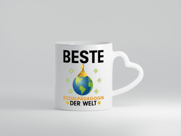 Welt Beste Sozialpädagogin | Humor | Pädagogin - Herzhenkel Tasse - Kaffeetasse / Geschenk / Familie