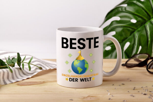 Welt Beste Einzelhandelskauffrau | Einzelhandel - Tasse Weiss - Kaffeetasse / Geschenk / Familie