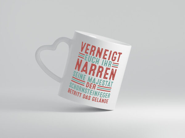 Verneigt euch: Schornsteinfeger | Kaminkehrer - Herzhenkel Tasse - Kaffeetasse / Geschenk / Familie