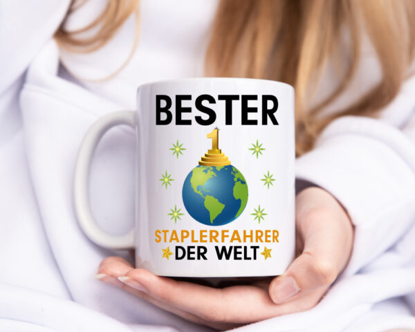 Welt Bester Staplerfahrer | Gabelstapler Fahrer - Tasse Weiss - Kaffeetasse / Geschenk / Familie