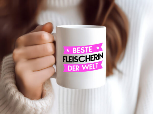 Beste Fleischerin | Schlachterei - Tasse Weiss - Kaffeetasse / Geschenk / Familie