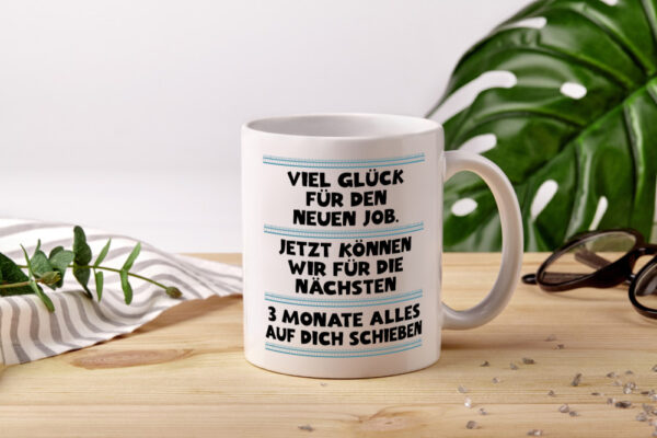 Vile glück mit dem neuen Job | Neuling | Arbeit - Tasse Weiss - Kaffeetasse / Geschenk / Familie