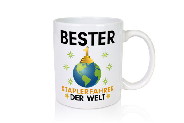 Welt Bester Staplerfahrer | Gabelstapler Fahrer - Tasse Weiss - Kaffeetasse / Geschenk / Familie