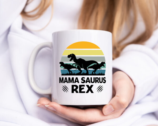 Mama Saurus Rex | Dinosaurier | Muttertag | Dino | Rex - Tasse Weiss - Kaffeetasse / Geschenk / Familie
