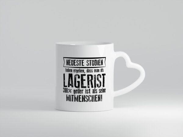 Neuste Studien: Lagerist | Lageristen | Lager Arbeiter - Herzhenkel Tasse - Kaffeetasse / Geschenk / Familie