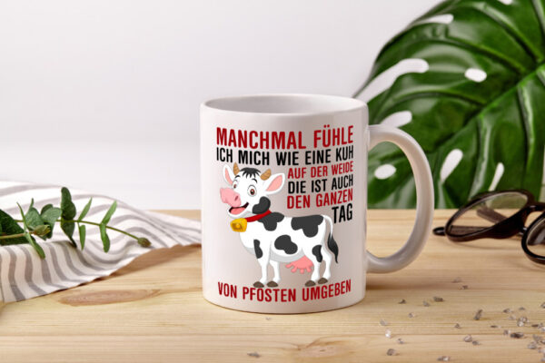 Von Pfosten umgeben | Kollege | Kollegin | Männer - Tasse Weiss - Kaffeetasse / Geschenk / Familie