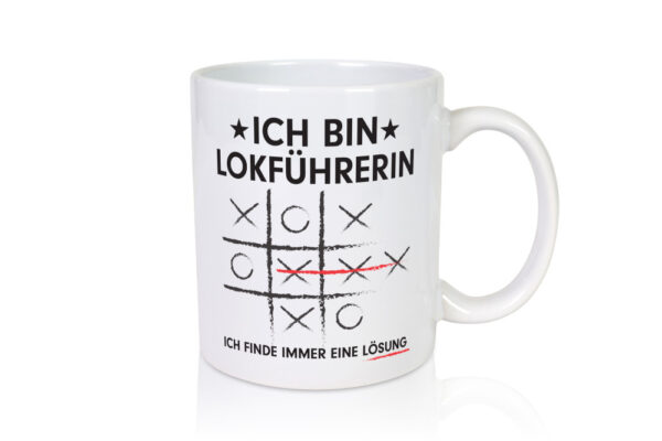 Löse Probleme: Lokführerin | Zug | Beruf - Tasse Weiss - Kaffeetasse / Geschenk / Familie