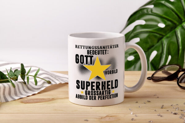 Bedeutung von Rettungssanitäter | Sanitäter - Tasse Weiss - Kaffeetasse / Geschenk / Familie