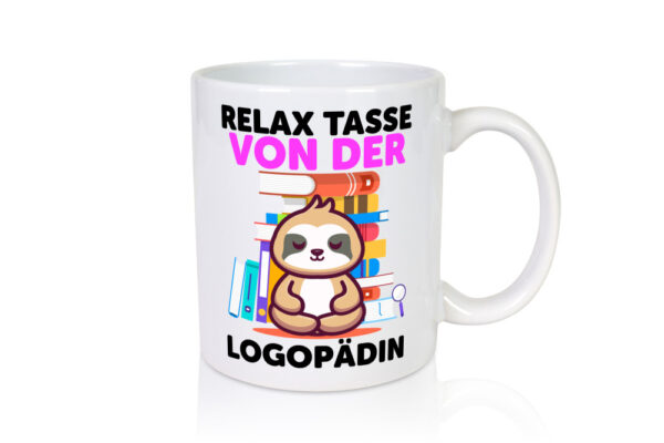 Relax Tasse: Logopädin | Sprachtherapie - Tasse Weiss - Kaffeetasse / Geschenk / Familie