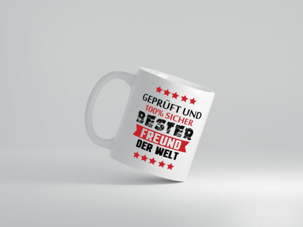 Geprüft & Sicher bester Freund | Freundschaft - Tasse Weiss - Kaffeetasse / Geschenk / Familie