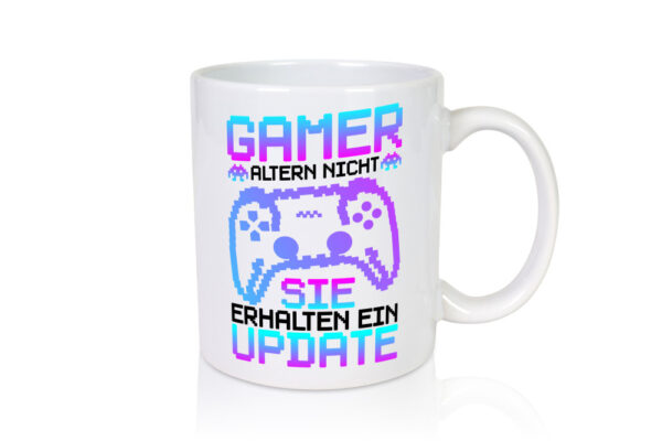 Gamer Altern nicht sie Updaten | Zocker - Tasse Weiss - Kaffeetasse / Geschenk / Familie