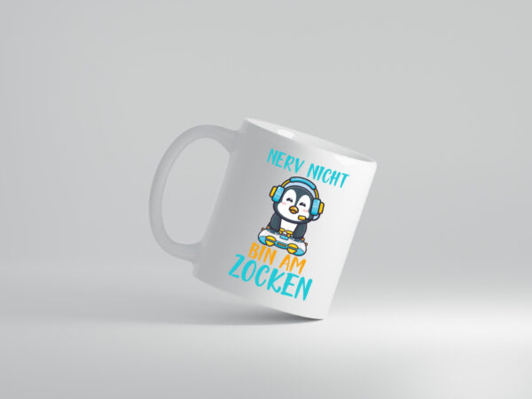 Nerv nicht | Zocker | Gamer | PC | Freunde | Pinguin-Comic - Tasse Weiss - Kaffeetasse / Geschenk / Familie