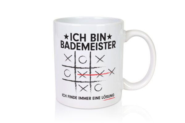 Lösung Finden: Bademeister | Rettungsschwimmer - Tasse Weiss - Kaffeetasse / Geschenk / Familie