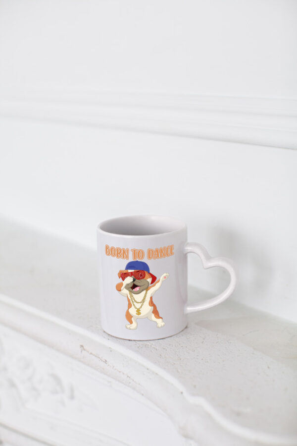 Born to dance | Mops Tasse | Tänzer | lustiger Hund - Herzhenkel Tasse - Kaffeetasse / Geschenk / Familie