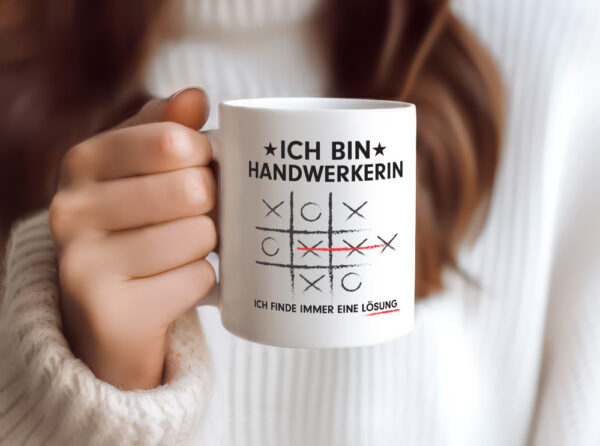 Löse Probleme: Handwerkerin | Handwerkerinnen - Tasse Weiss - Kaffeetasse / Geschenk / Familie