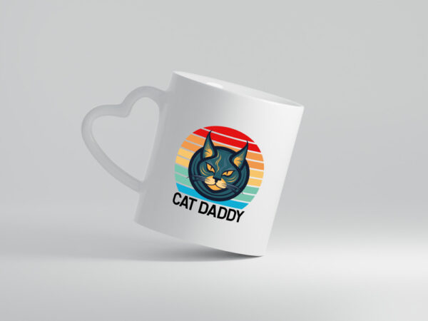 Cat Daddy | Katzenpapa | niedliche Katze | Tierliebhaber - Herzhenkel Tasse - Kaffeetasse / Geschenk / Familie