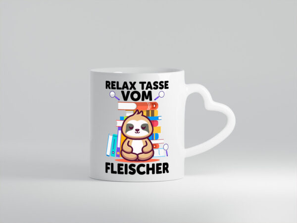 Relax Tasse: Fleischer | Schlachterei - Herzhenkel Tasse - Kaffeetasse / Geschenk / Familie