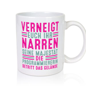 Verneigt euch: Programmiererin | Software Entwickler - Tasse Weiss - Kaffeetasse / Geschenk / Familie