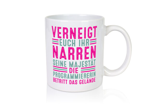 Verneigt euch: Programmiererin | Software Entwickler - Tasse Weiss - Kaffeetasse / Geschenk / Familie