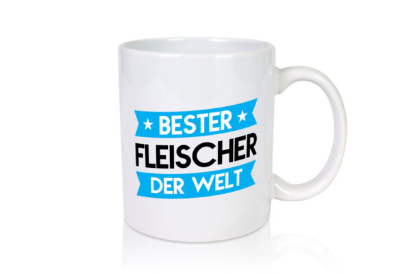 Bester Fleischer | Schlachterei - Tasse Weiss - Kaffeetasse / Geschenk / Familie