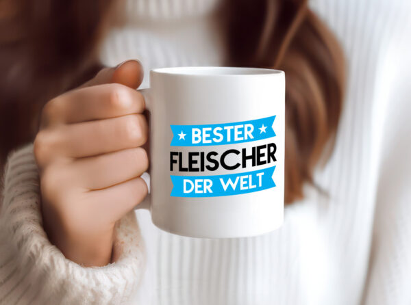 Bester Fleischer | Schlachterei - Tasse Weiss - Kaffeetasse / Geschenk / Familie