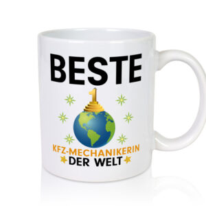 Welt Beste KFZ-Mechanikerin | Mechaniker | KFZ - Tasse Weiss - Kaffeetasse / Geschenk / Familie