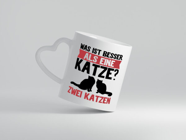 Zwei Katzen - Herzhenkel Tasse - Kaffeetasse / Geschenk / Familie