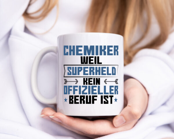 Superheld Chemiker | Chemie | Labor | Wissenschaft - Tasse Weiss - Kaffeetasse / Geschenk / Familie