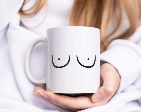 Brüste Motiv | Feministen Tasse | Frauen Witz | Humor - Tasse Weiss - Kaffeetasse / Geschenk / Familie