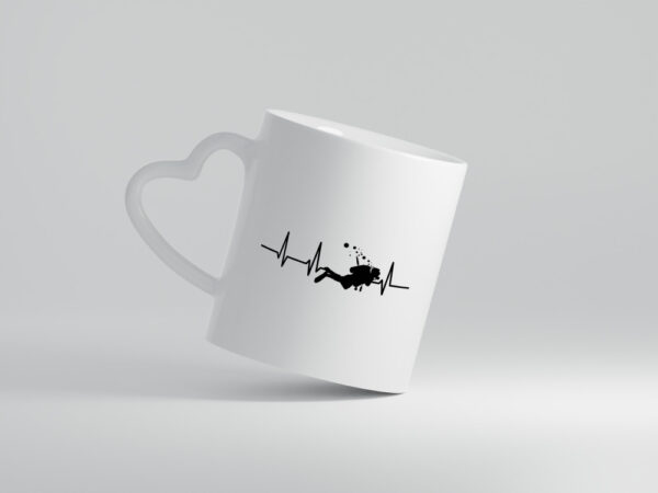 Taucher Motiv | Tauchen | Scuba Diving | Schnorcheln - Herzhenkel Tasse - Kaffeetasse / Geschenk / Familie