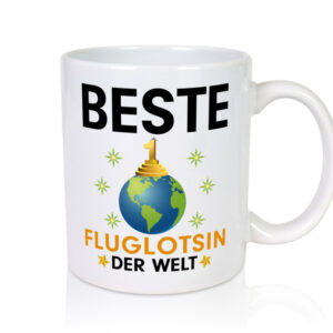 Welt Beste Fluglotsin | Flughafen | Flugverkehr - Tasse Weiss - Kaffeetasse / Geschenk / Familie