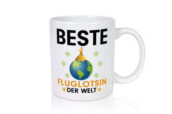 Welt Beste Fluglotsin | Flughafen | Flugverkehr - Tasse Weiss - Kaffeetasse / Geschenk / Familie