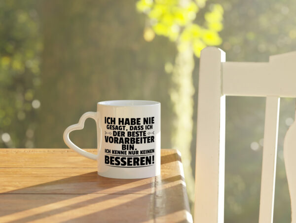 Der Beste Vorarbeiter | Kollege | Teamleiter - Herzhenkel Tasse - Kaffeetasse / Geschenk / Familie