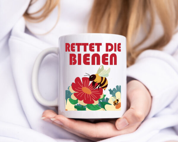 Rettet die Bieten | Bieten | Bienenliebhaber - Tasse Weiss - Kaffeetasse / Geschenk / Familie