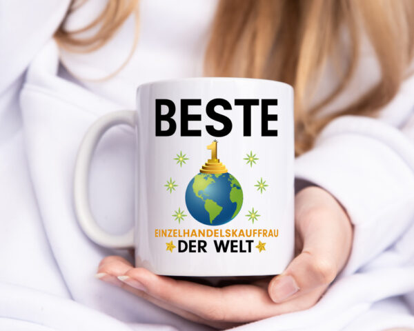 Welt Beste Einzelhandelskauffrau | Einzelhandel - Tasse Weiss - Kaffeetasse / Geschenk / Familie