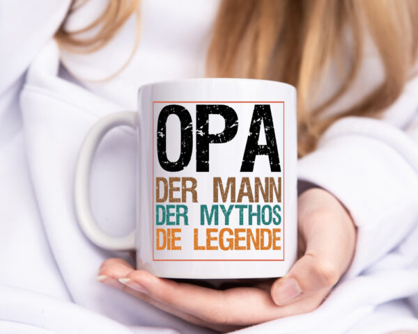 Opa, Mann, Mythos, Legende - Tasse Weiss - Kaffeetasse / Geschenk / Familie