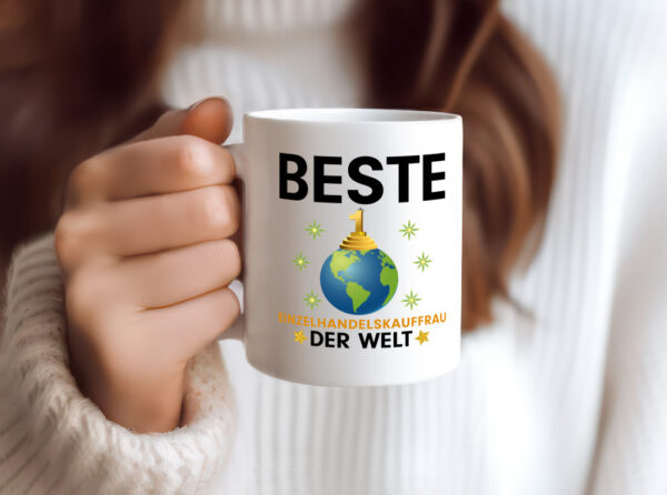 Welt Beste Einzelhandelskauffrau | Einzelhandel - Tasse Weiss - Kaffeetasse / Geschenk / Familie