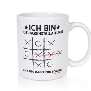 Löse Probleme: Heizungsinstallateurin | Heizung - Tasse Weiss - Kaffeetasse / Geschenk / Familie