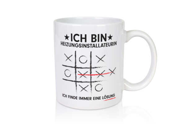 Löse Probleme: Heizungsinstallateurin | Heizung - Tasse Weiss - Kaffeetasse / Geschenk / Familie