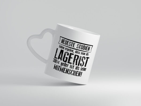 Neuste Studien: Lagerist | Lageristen | Lager Arbeiter - Herzhenkel Tasse - Kaffeetasse / Geschenk / Familie
