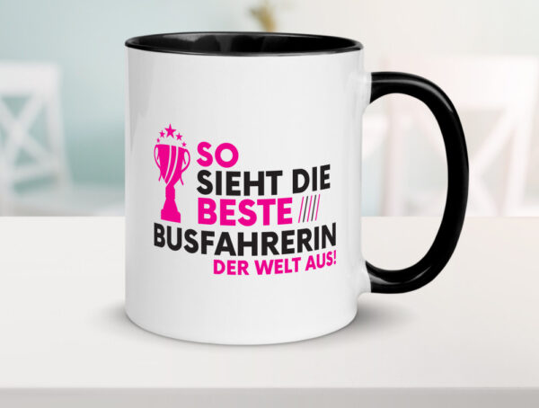 Die Weltbeste Busfahrerin | Berufsfahrer | Fahrerin Farbige Tasse - Kaffeetasse / Geschenk / Familie