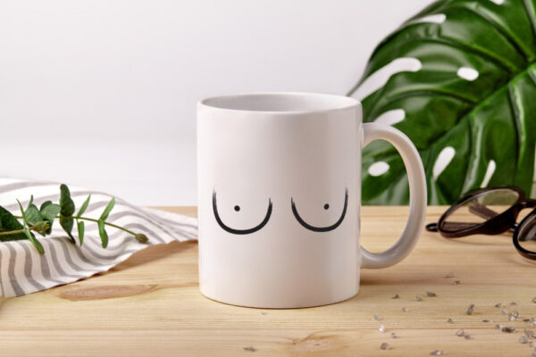 Brüste Motiv | Feministen Tasse | Frauen Witz | Humor - Tasse Weiss - Kaffeetasse / Geschenk / Familie