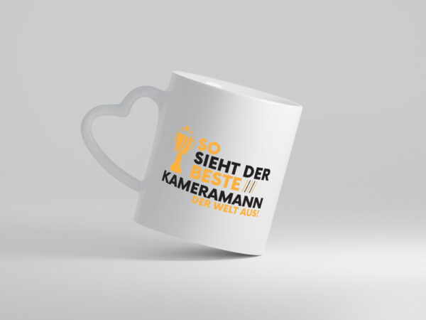 Der Weltbeste Kameramann | Kamera - Herzhenkel Tasse - Kaffeetasse / Geschenk / Familie