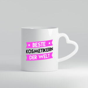 Beste Kosmetikerin | Kosmetik | Stylistin | Visagistin - Herzhenkel Tasse - Kaffeetasse / Geschenk / Familie