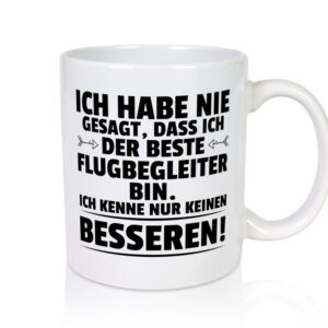 Der Beste Flugbegleiter | Steward | Flughafen - Tasse Weiss - Kaffeetasse / Geschenk / Familie