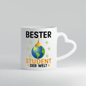 Welt Bester Student | Universität | Uni | Studium | - Herzhenkel Tasse - Kaffeetasse / Geschenk / Familie