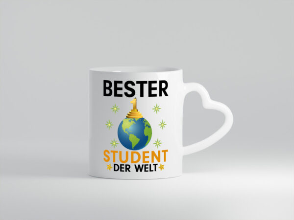 Welt Bester Student | Universität | Uni | Studium | - Herzhenkel Tasse - Kaffeetasse / Geschenk / Familie