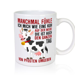 Von Pfosten umgeben | Kollege | Kollegin | Männer - Tasse Weiss - Kaffeetasse / Geschenk / Familie