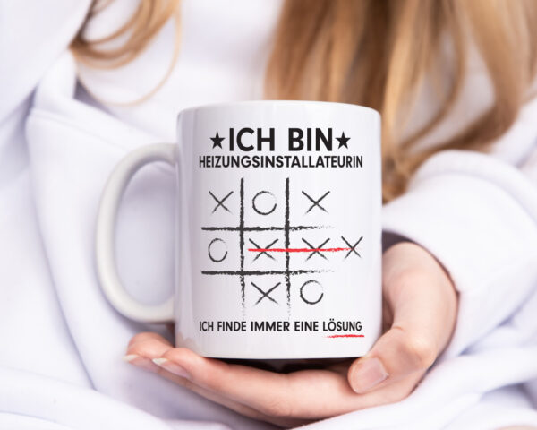 Löse Probleme: Heizungsinstallateurin | Heizung - Tasse Weiss - Kaffeetasse / Geschenk / Familie